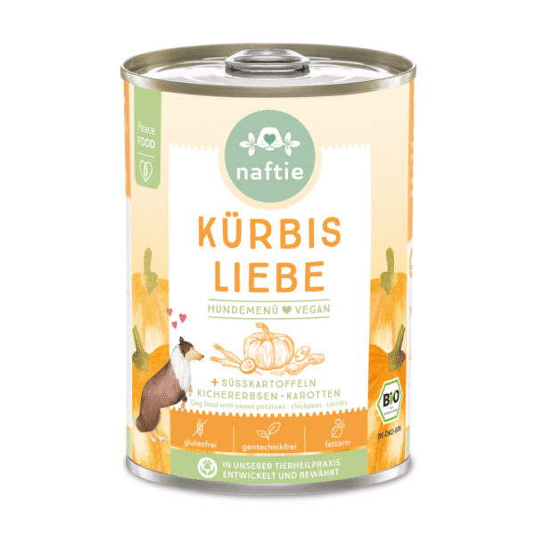 Comida vegana de calabaza complementaria para perros - Naftie