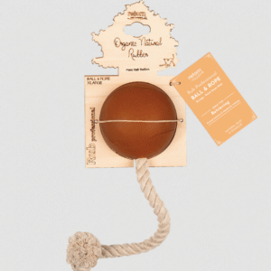 Rub Juguete Ball & Rope Pelota vegana con cuerda para perros