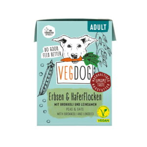 VEGDOG Adult Tetrapak Guisantes y Avena para perros 200g