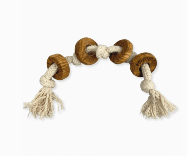 Olivi Anillos de Madera de Olivo. Juguete para perros