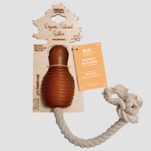 Rub Juguete Bouncy con cuerda de resina natural para perros