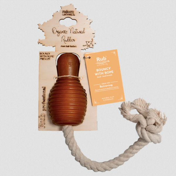 Rub Juguete Bouncy con cuerda de resina natural para perros