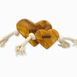 Olivi Corazón de Madera de Olivo. Juguete con cuerda Perros