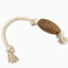 Olivi Balón de rugby de madera de olivo con cuerda para perros - Imagen 2