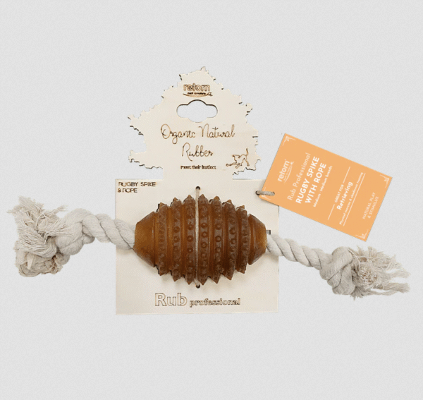 Rub Juguete Rugby Spike de resina natural para perros
