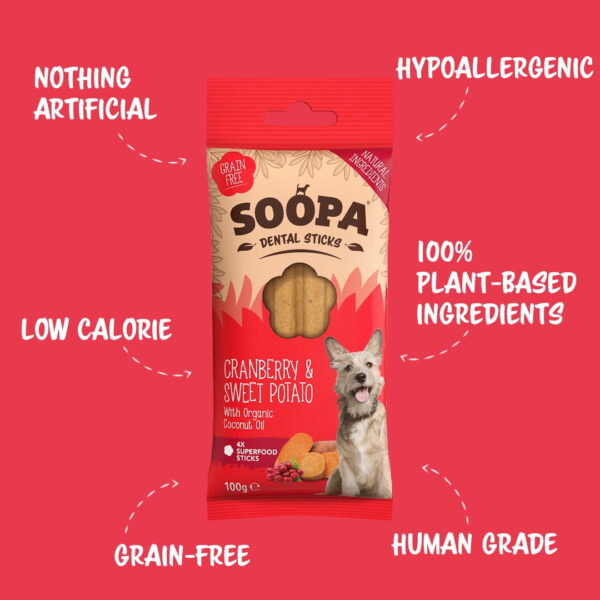 Soopa Dental Sticks Arándano rojo y Boniato - Imagen 3