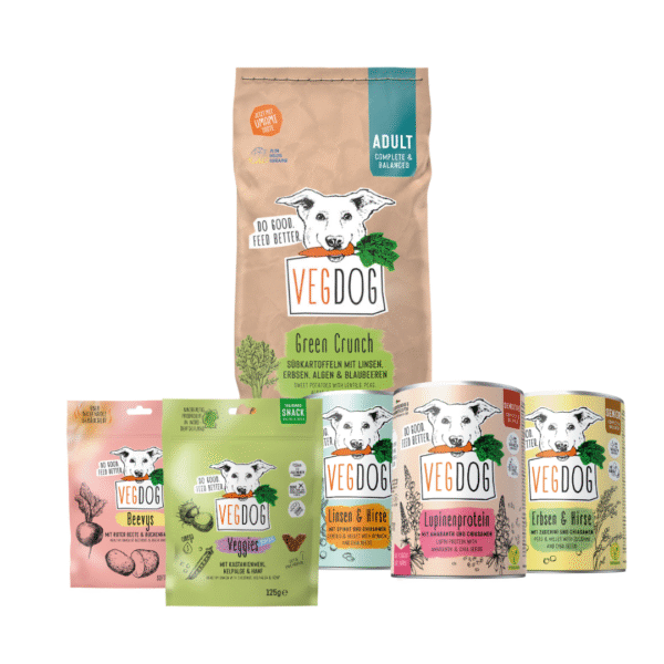 VEGDOG Starter Pack Pienso, latas y snacks para perro adulto