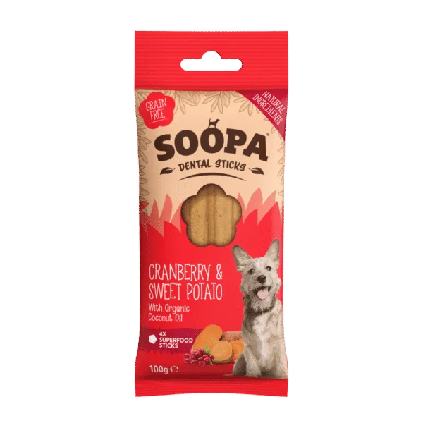 Soopa Dental Sticks Arándano rojo y Boniato