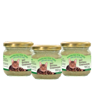 Pack de 3 tarros de alimento húmedo para gatos con hierba gatera - Nahrung für tiere