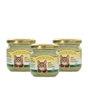 Pack de 3 Tarros de alimento húmedo para gatos con cáñamo - Nahrung für tiere