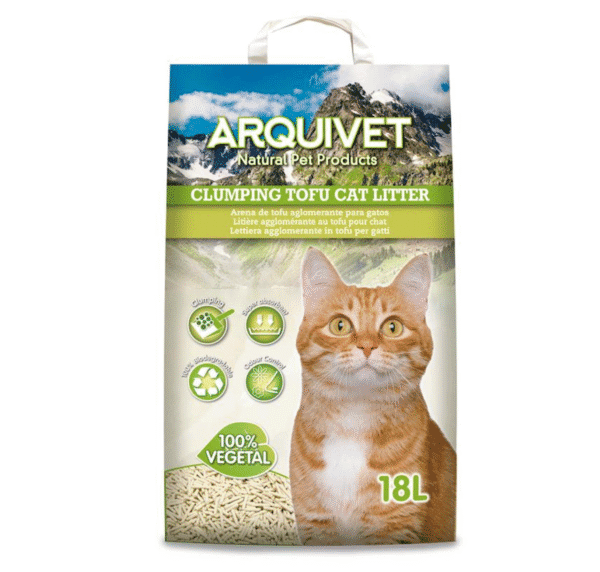 Arena aglomerante de tofu Arquivet – Natural y sin polvo