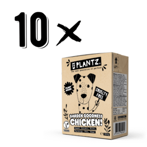 PLANTZ x10 "No-Pollo" en salsa para perros 380g