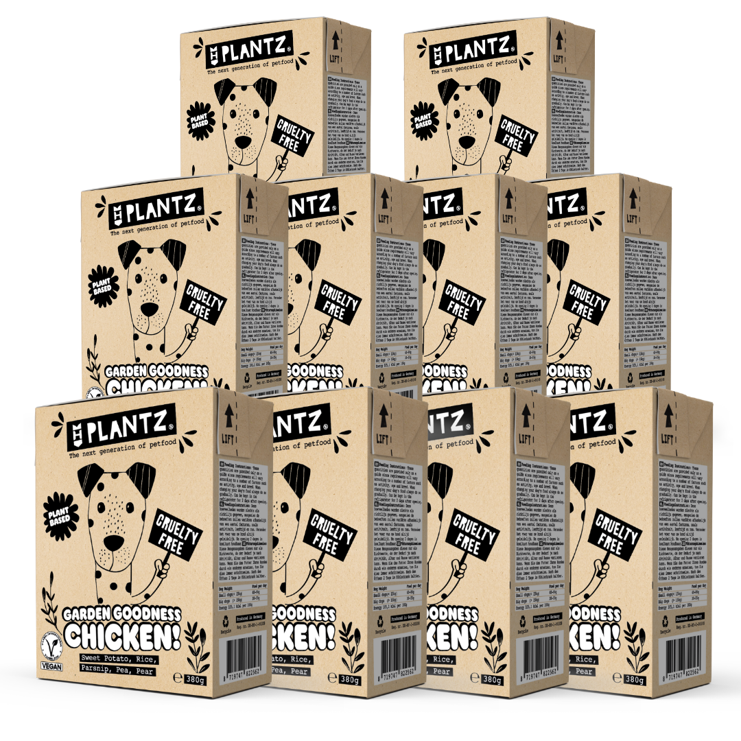 PLANTZ x10 "No-Pollo" en salsa para perros 380g - Imagen 3