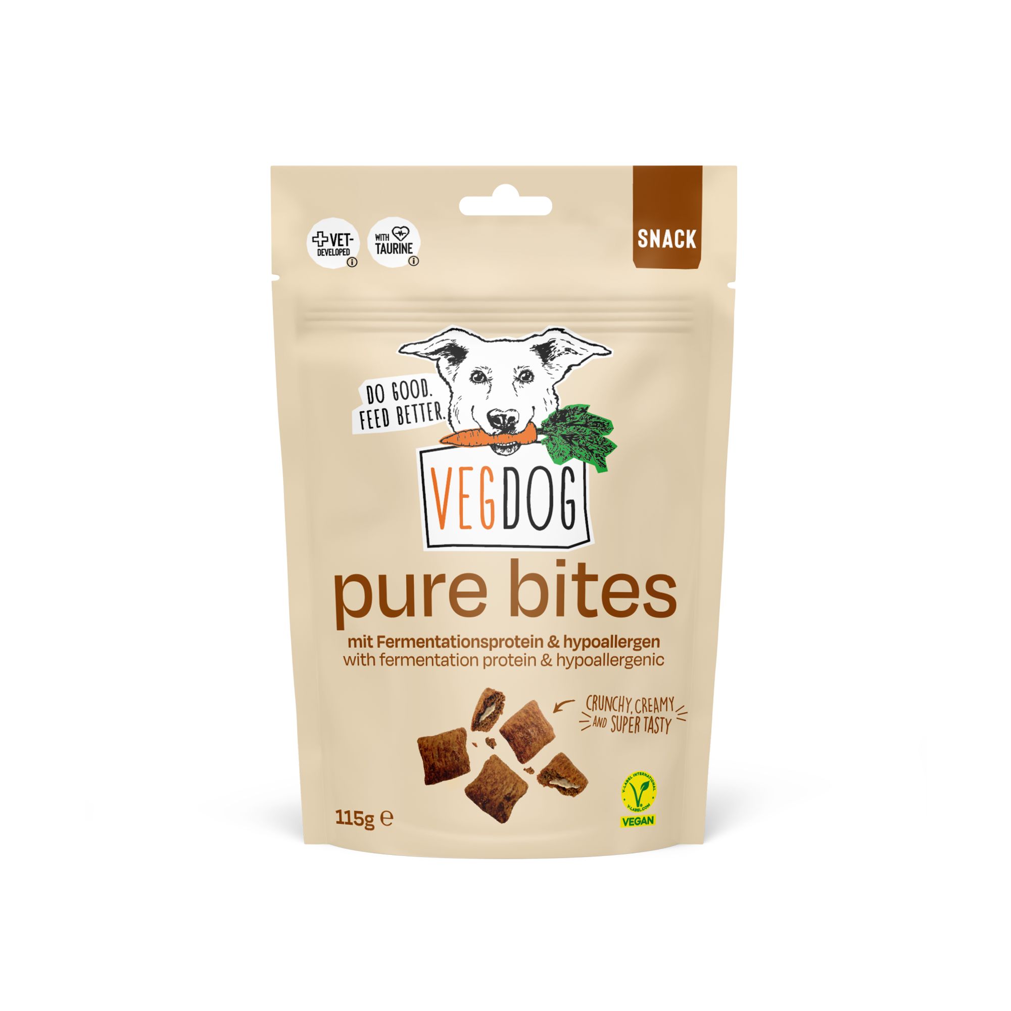 PURE BITES VEGDOG | Snacks veganos cremosos e hipoalergénicos para perros