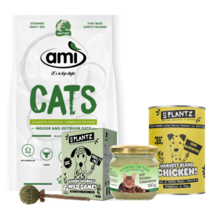 Starter Pack para GATOS Pienso, latas y juguete para gato adulto