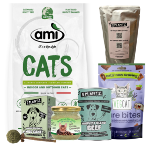 Starter Pack GATOS AMI Pienso, latas y juguete para gato adulto