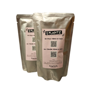 PLANTZ Caja 8 Toppers de "No-Ternera" y "No-Pollo" Bocados tiernos en salsa 150g para perros y gatos