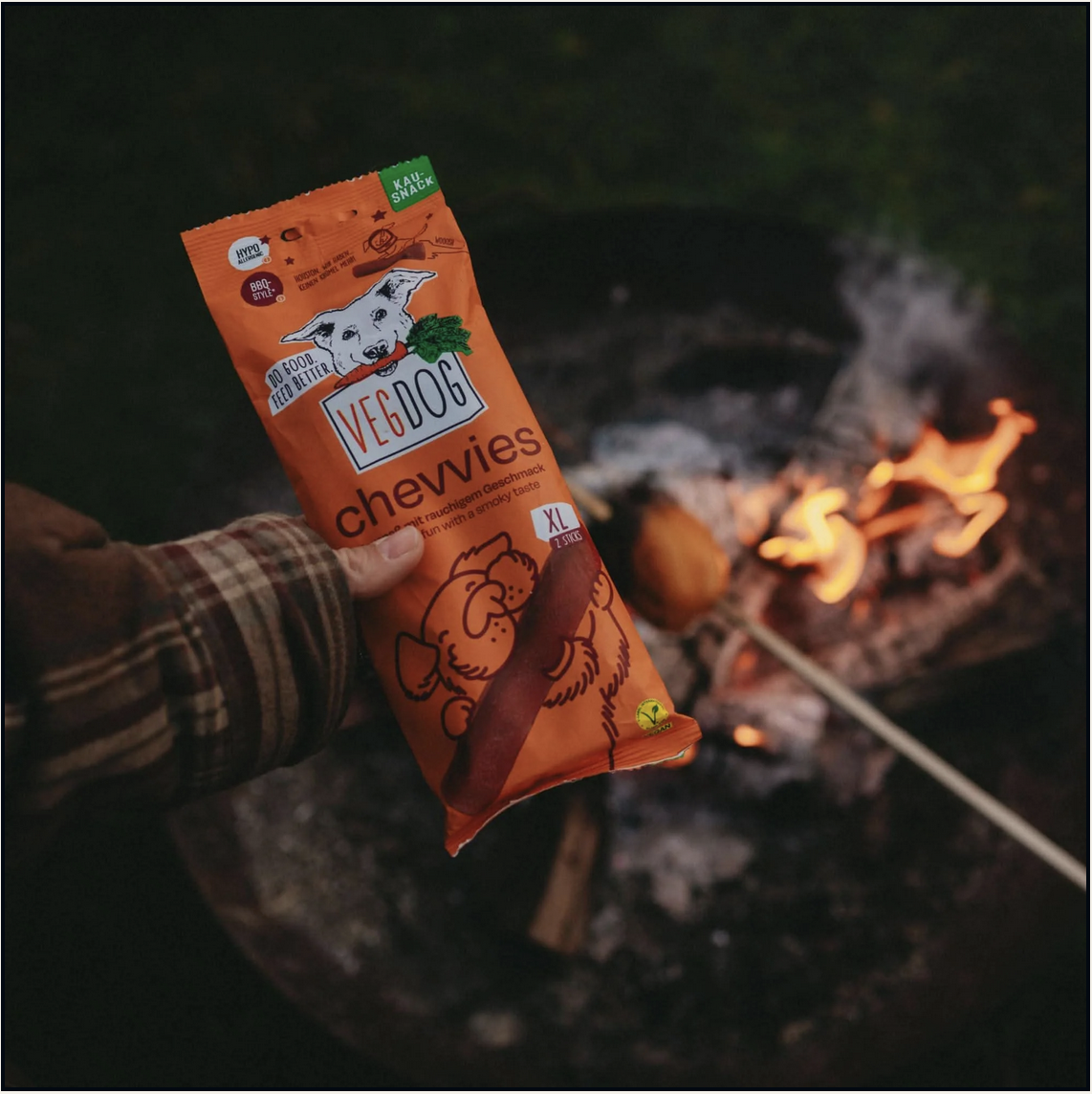 VEGDOG Chevvies Snack XL para perro sabor barbacoa - Imatge 6