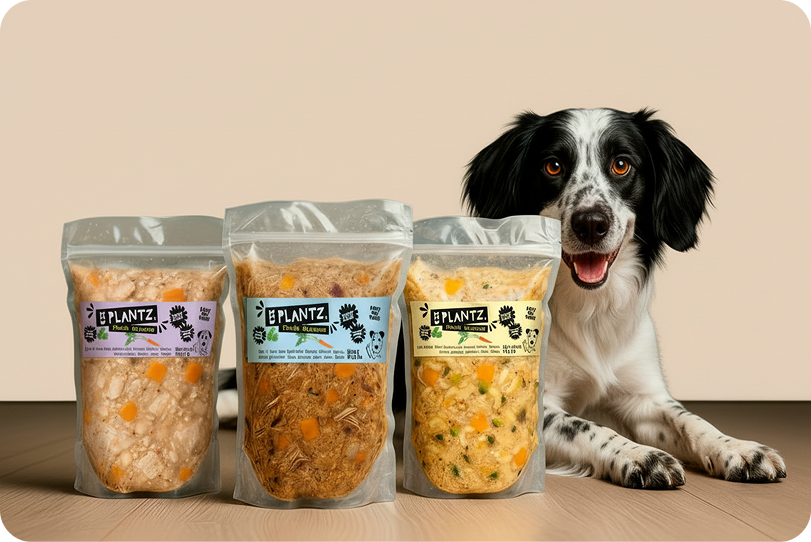 perro y comida plantz