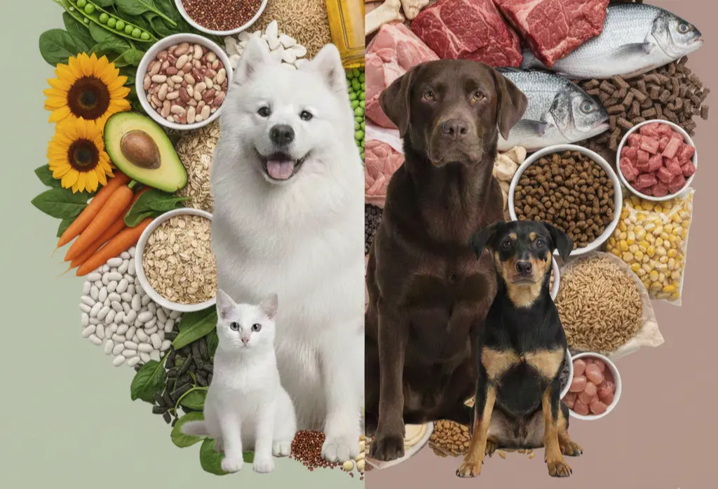 Perros y gatos con comida natural