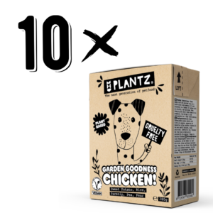PLANTZ x10 "No-Pollo" en salsa para perros 380g