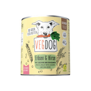 VEGDOG Senior Guisantes y mijo 800g - Comida húmeda para perros