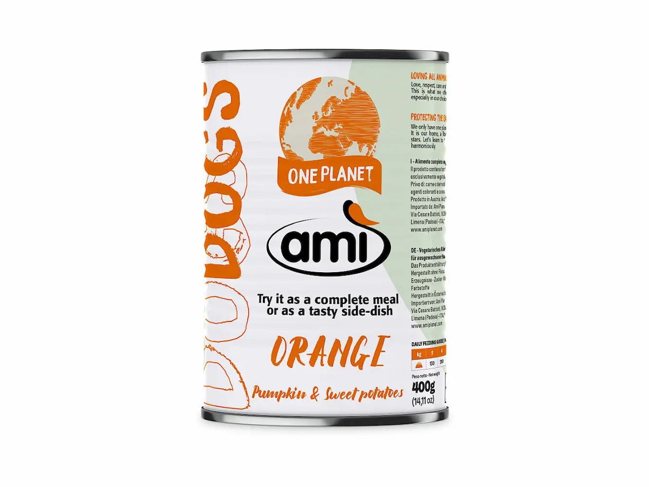 <span class="notranslate">Ami Lata Orange: Comida Húmeda Vegana Perro | con Calabaza</span>