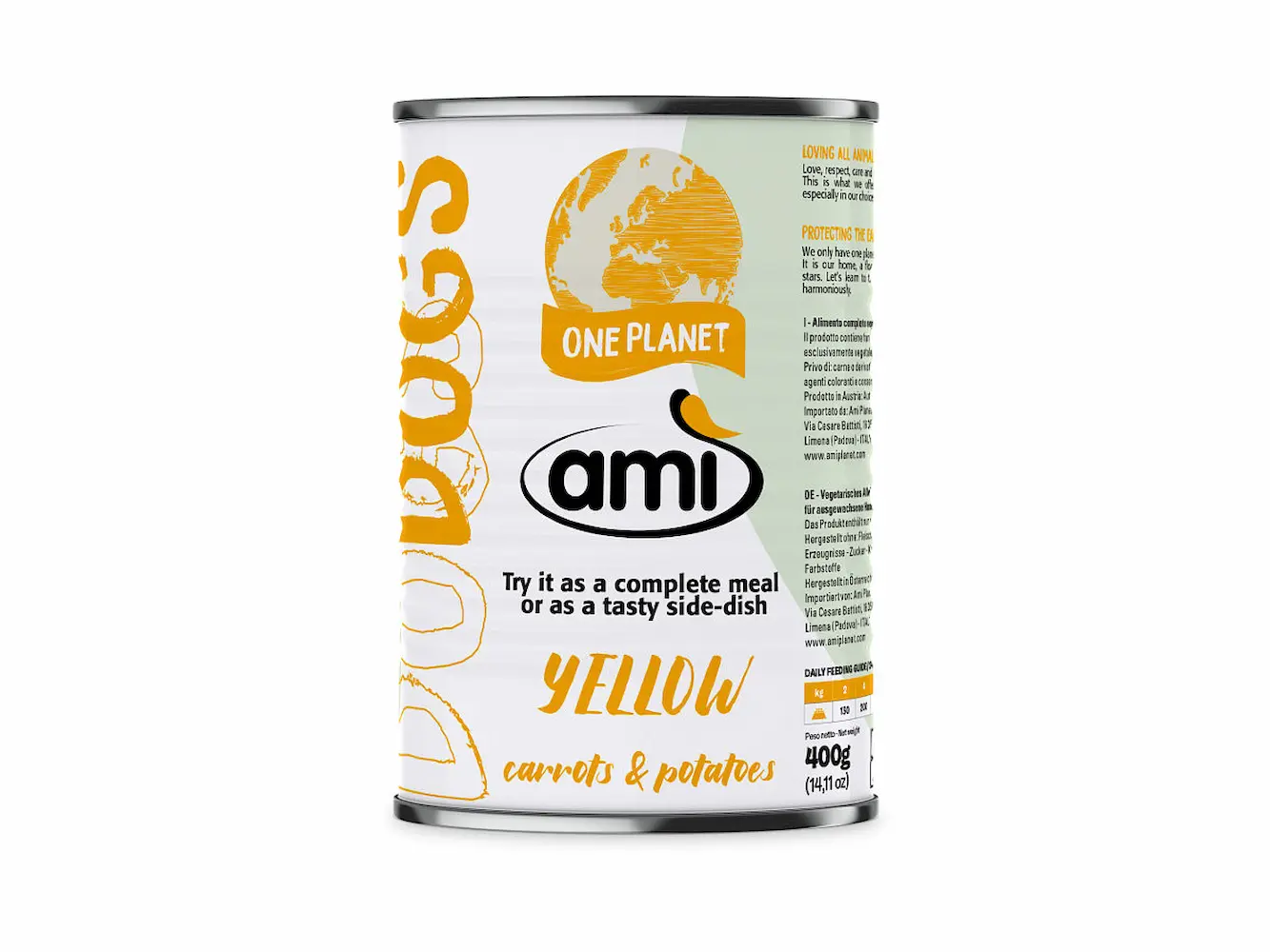 <span class="notranslate">Ami Lata Yellow: Comida Húmeda Vegana Perro | Con Zanahoria</span>